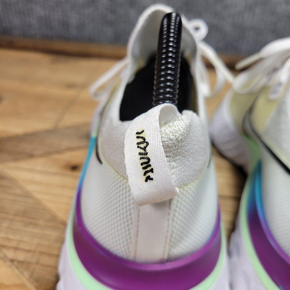 Nike React Infinity Run Flyknit‎ Mens Shoes 8 White Black Green Knit Sneakers - Picture 8 of 12